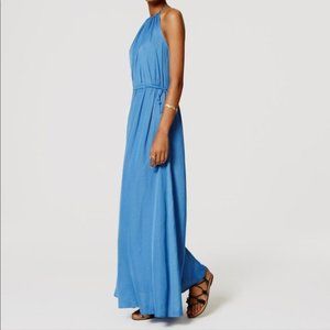 Loft Blue Maxi Halter Dress